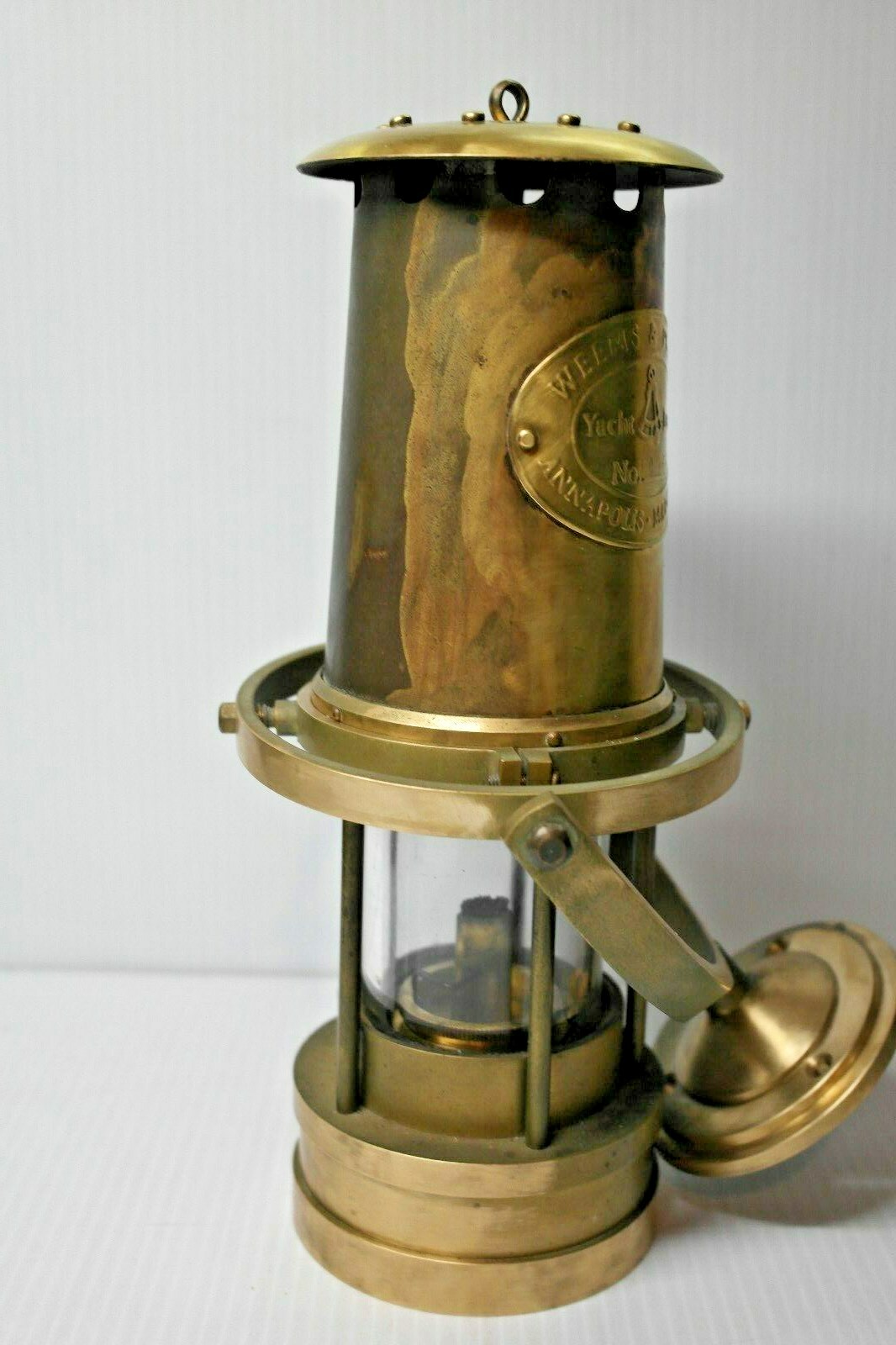 Weems and Plath Brass Yacht Lantern w/ Gimble Mount Bracket