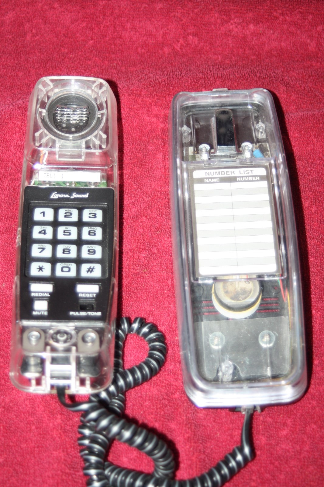 Vintage Lenoxx Sound Model HAC PH-1400 Transparent Tech Telephone