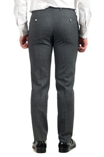 Pre-owned Hugo Boss "hutson5/gander3" Men's 100% Wool Slim Two Button Suit In Gray