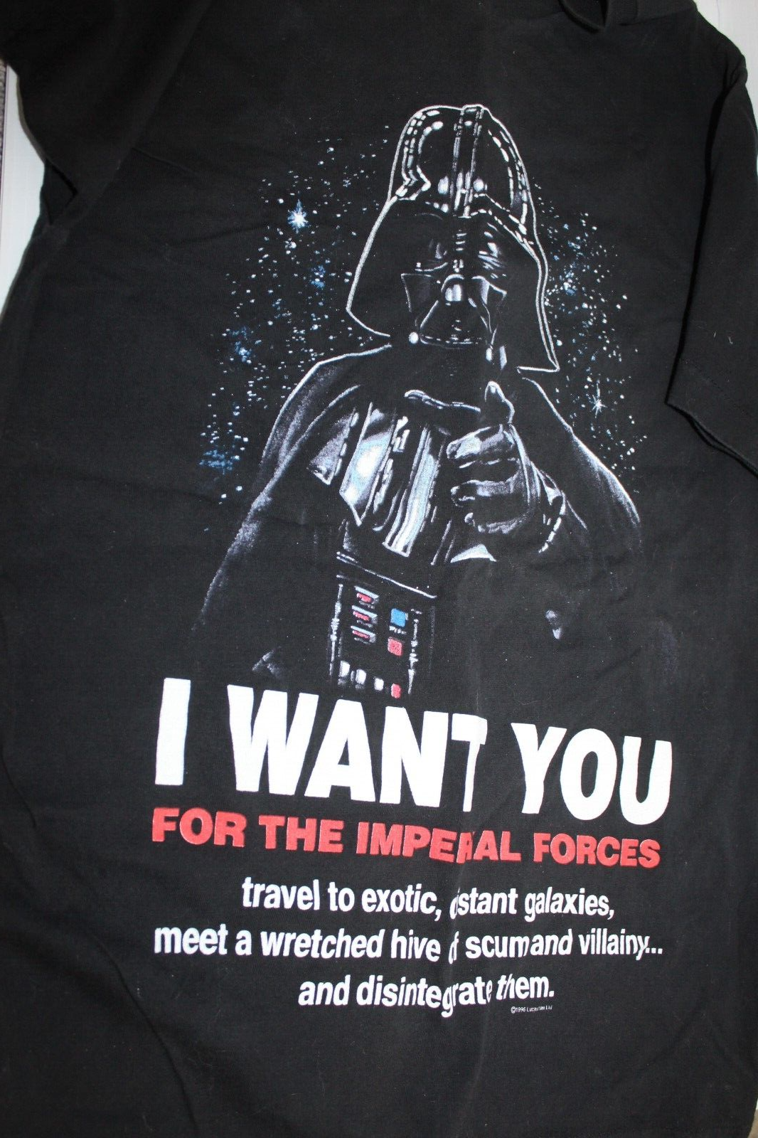 90s star wars ダースベーダー I WANT YOU tシャツ Vintage 90's Star Wars Darth Vader 1996 I Want You T-Shirt Size L