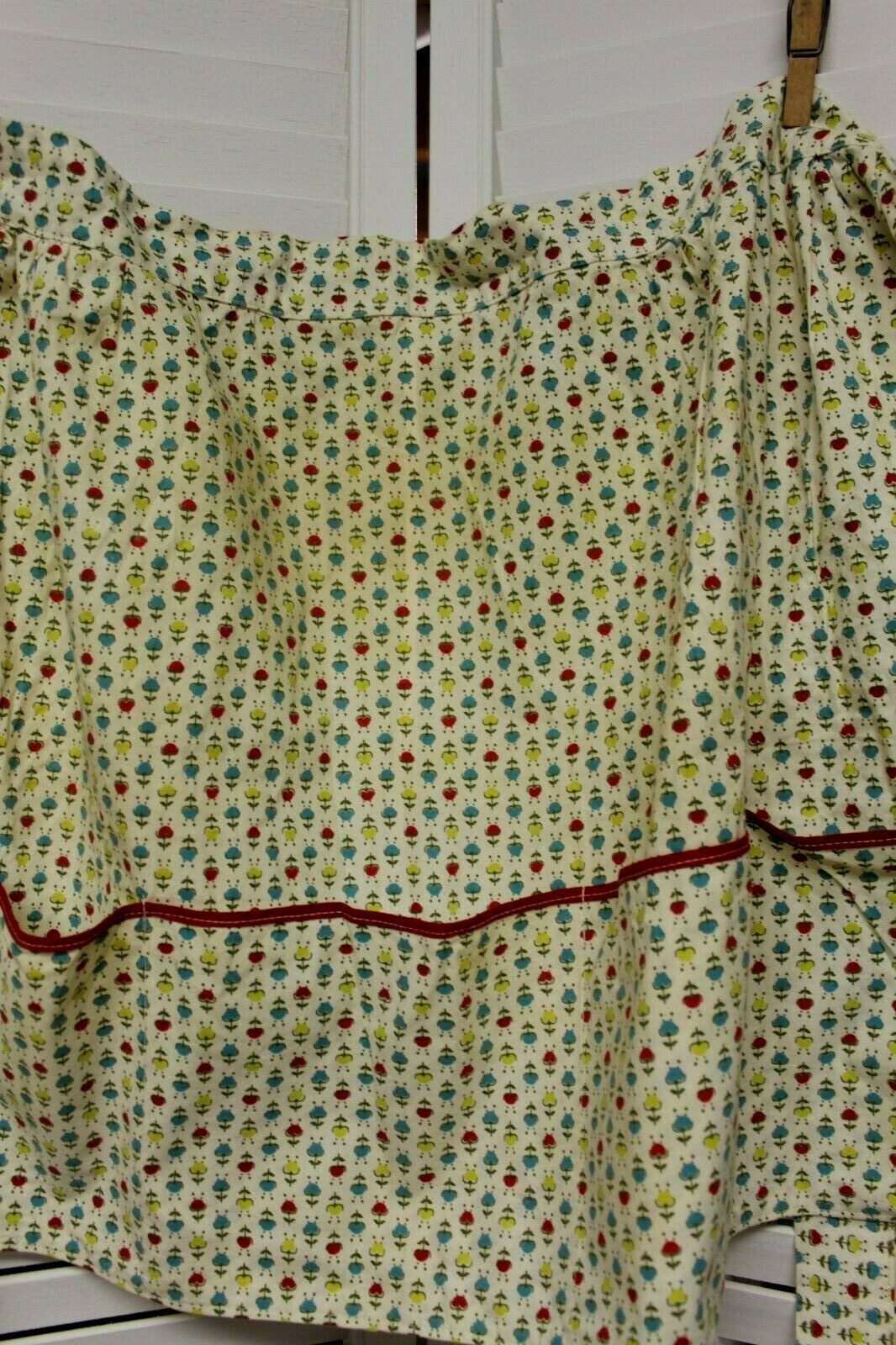 Vintage Half  Apron Kitchen Cooking handmade pocket across apron