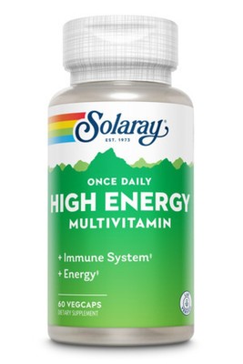 Solaray, один раз в день, высокая энергия, 60 растительных капсул