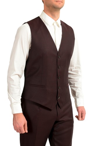 Pre-owned Dolce & Gabbana Men's Multi-color Silk Wool Plaid Three Piece Suit Us 44r It 54r In Purple/black