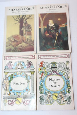 The Pelican Shakespeare Books Lot of 4 Hamlet, Henry IV Part 1, King Lear, Measu