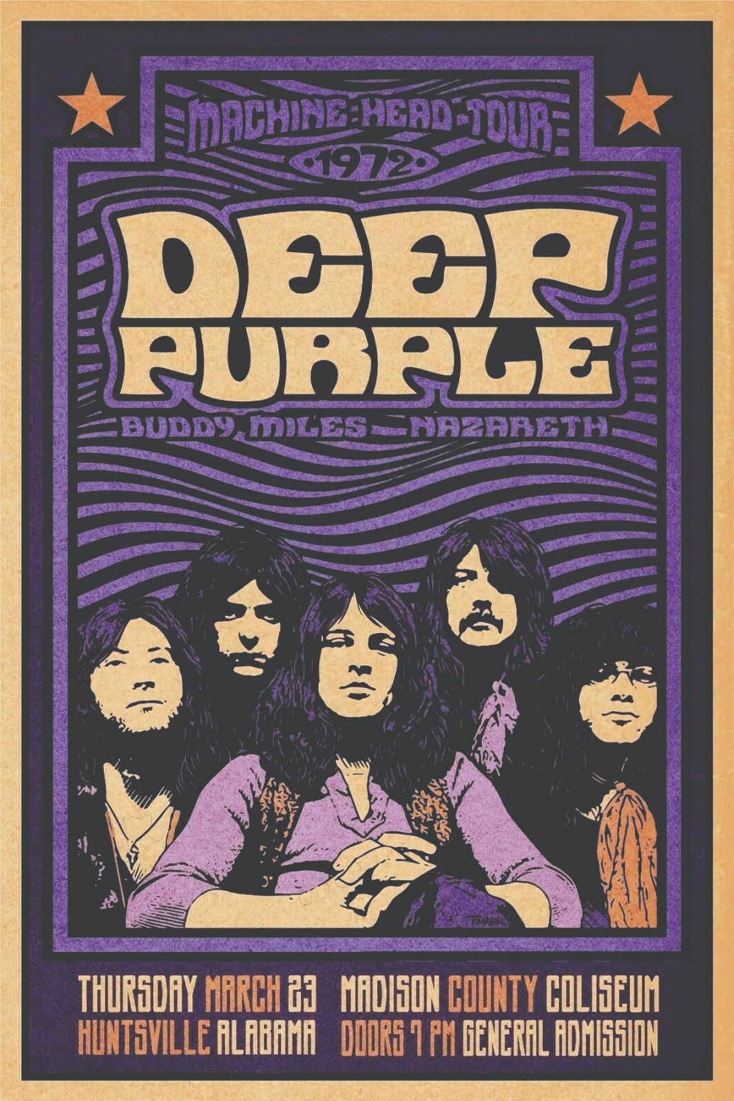 希少 Deep Purple ポスター ディープパープル DEEP PURPLE CONCERT POSTER QUALITY PHOTO PAPER/CANVAS R546