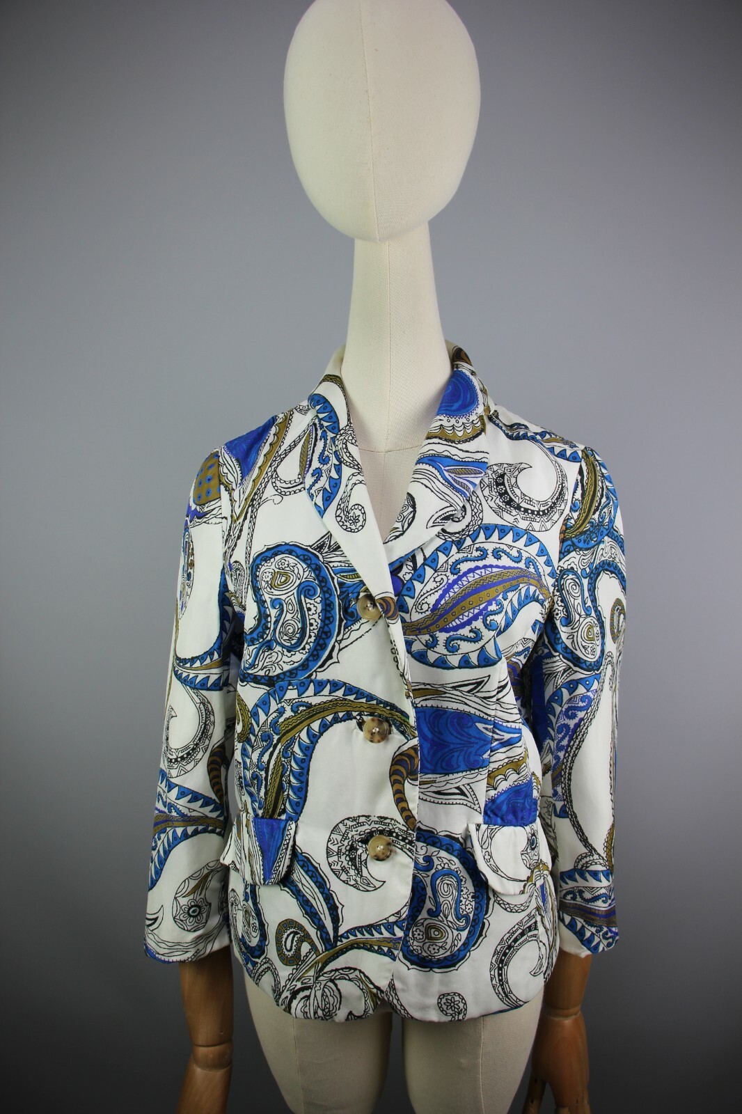Etro★素敵！Floral Paisley Silk Twill Blazer ETRO Milano Vintage Floral Paisley Silk Blazer Jacket Size