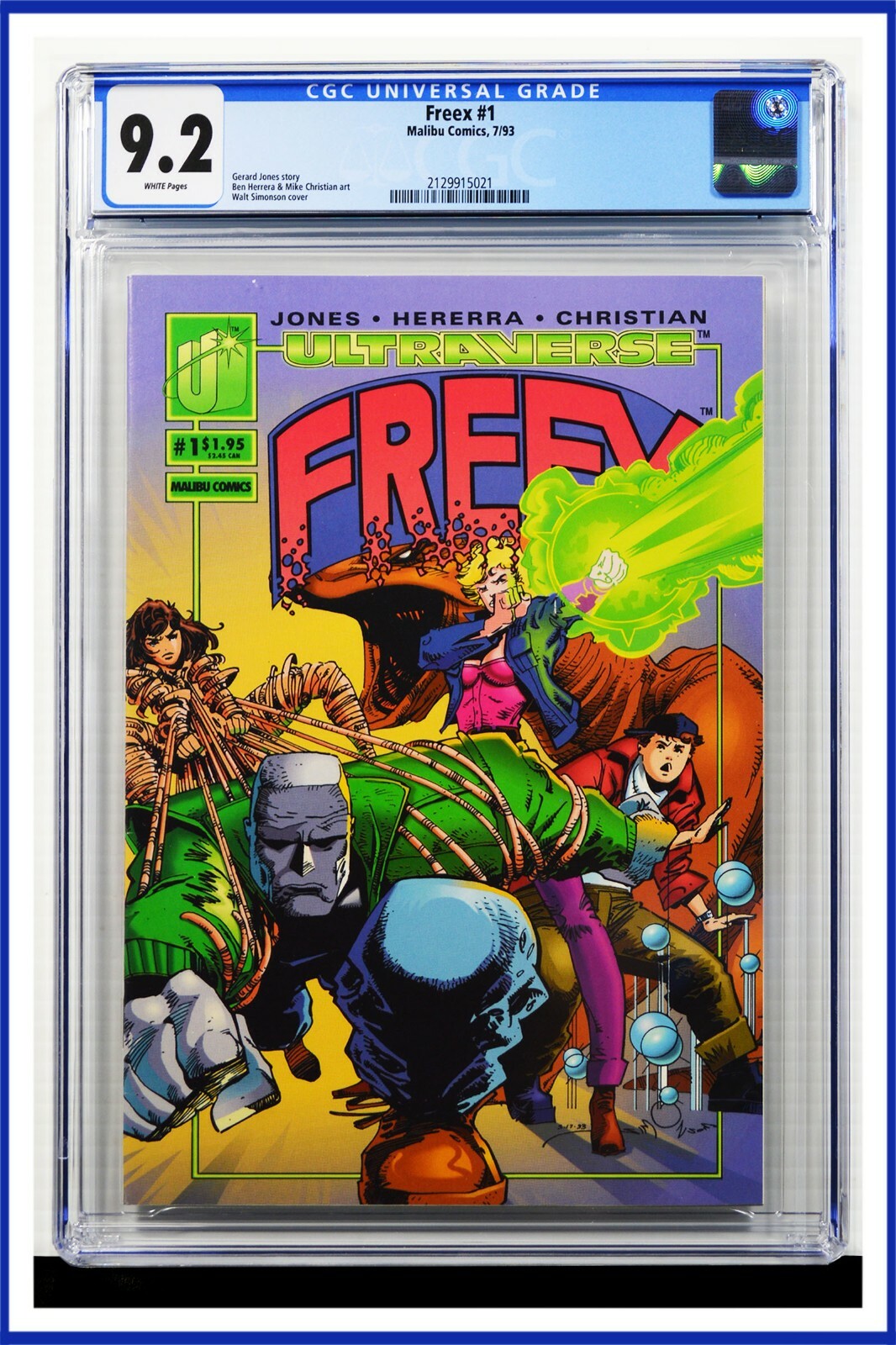 Freex #1 CGC Graded 9.2 Malibu July 1993 White Pages Comic