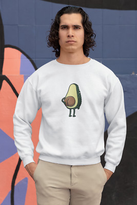 Felpa Girocollo Avocado Fruit Frutta Fun Funny Divertente Pigiama Banana Pigro