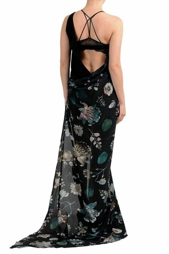 Pre-owned Versace Versus Women's Silk One Shoulder Printed Maxi Dress Us 6 It 42 In Multicolor
