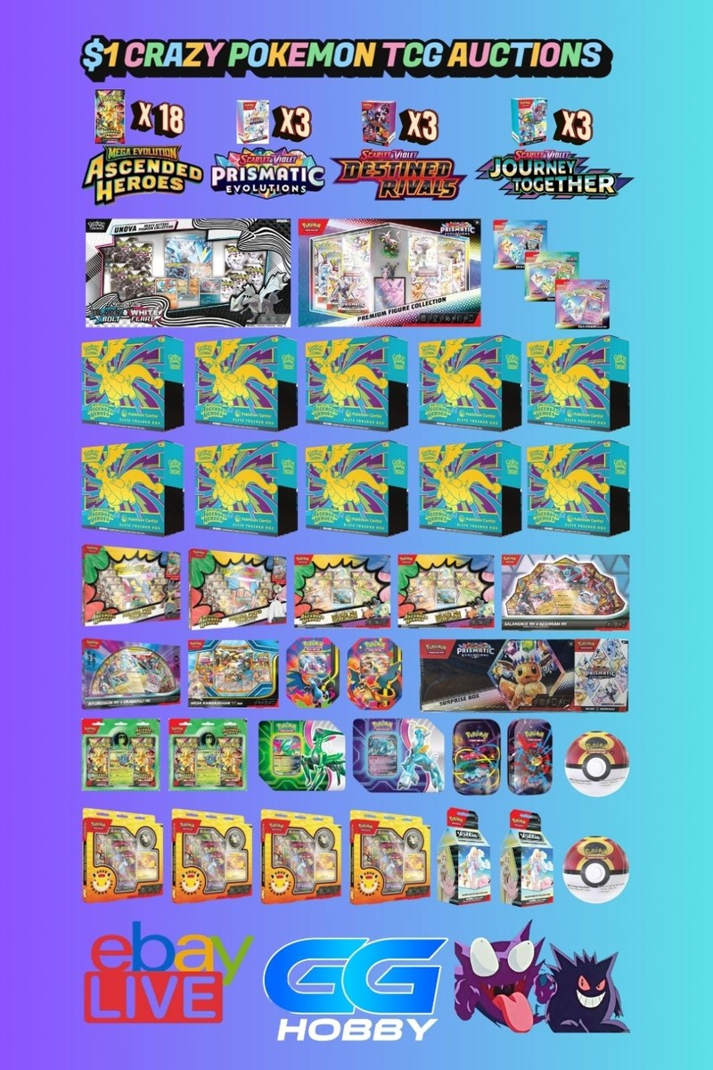 $1 POKEMON TCG SUPRISE SET AUCTIONS W/ SUSHI 🍣 | eBay Live Video