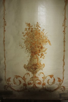 Antique French painted Theater backdrop Neoclassical style c 1890 curtain blind