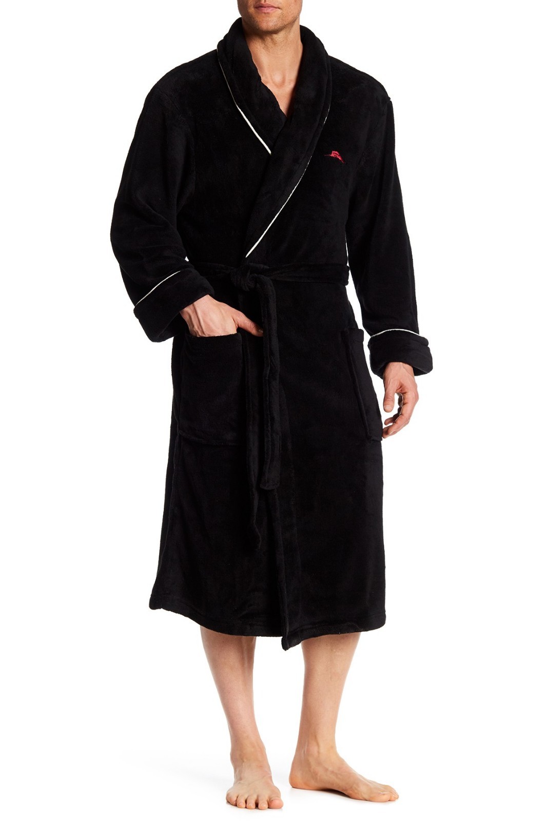 Tommy Bahama men's Black Da Vine Intervention wrap Robe size Large / XL
