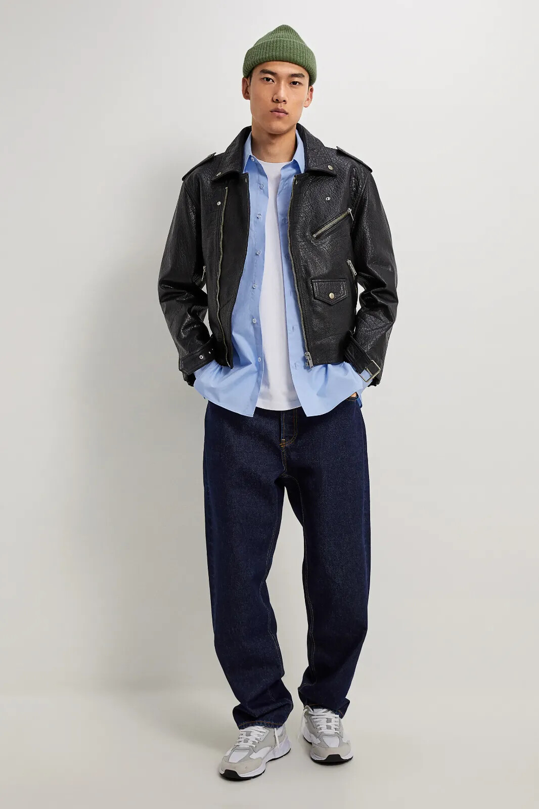New Zara Crop Leather Biker Jacket M L Black 5388/302 coat New Zara Crop Leather Biker Jacket M L Black 5388/302 coat