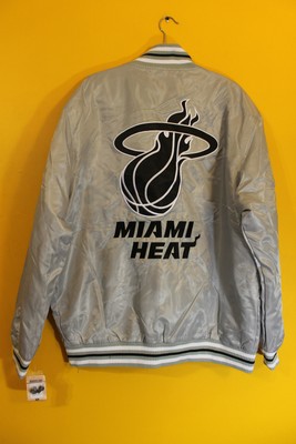 New With Tag NBA Miami Heat polyester silver jacket men's XL