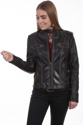 SCULLY SCULLY WOMENS BLACK LAMB VINTAGE JACKET