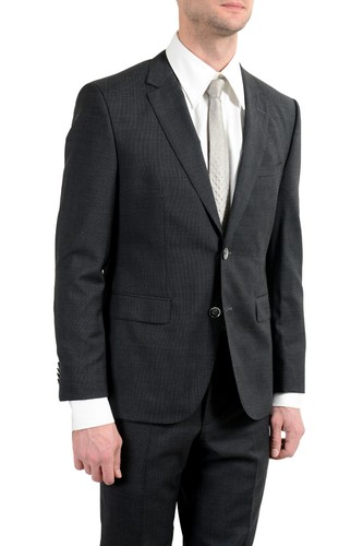 Pre-owned Hugo Boss "c-jeys1/c-shaft1" Men's 100% Wool Gray Two Button Suit