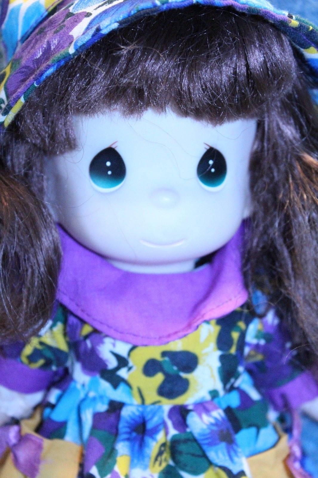 Vintage Precious Moments 1999 Cloth Doll with Matching Dress & Hat