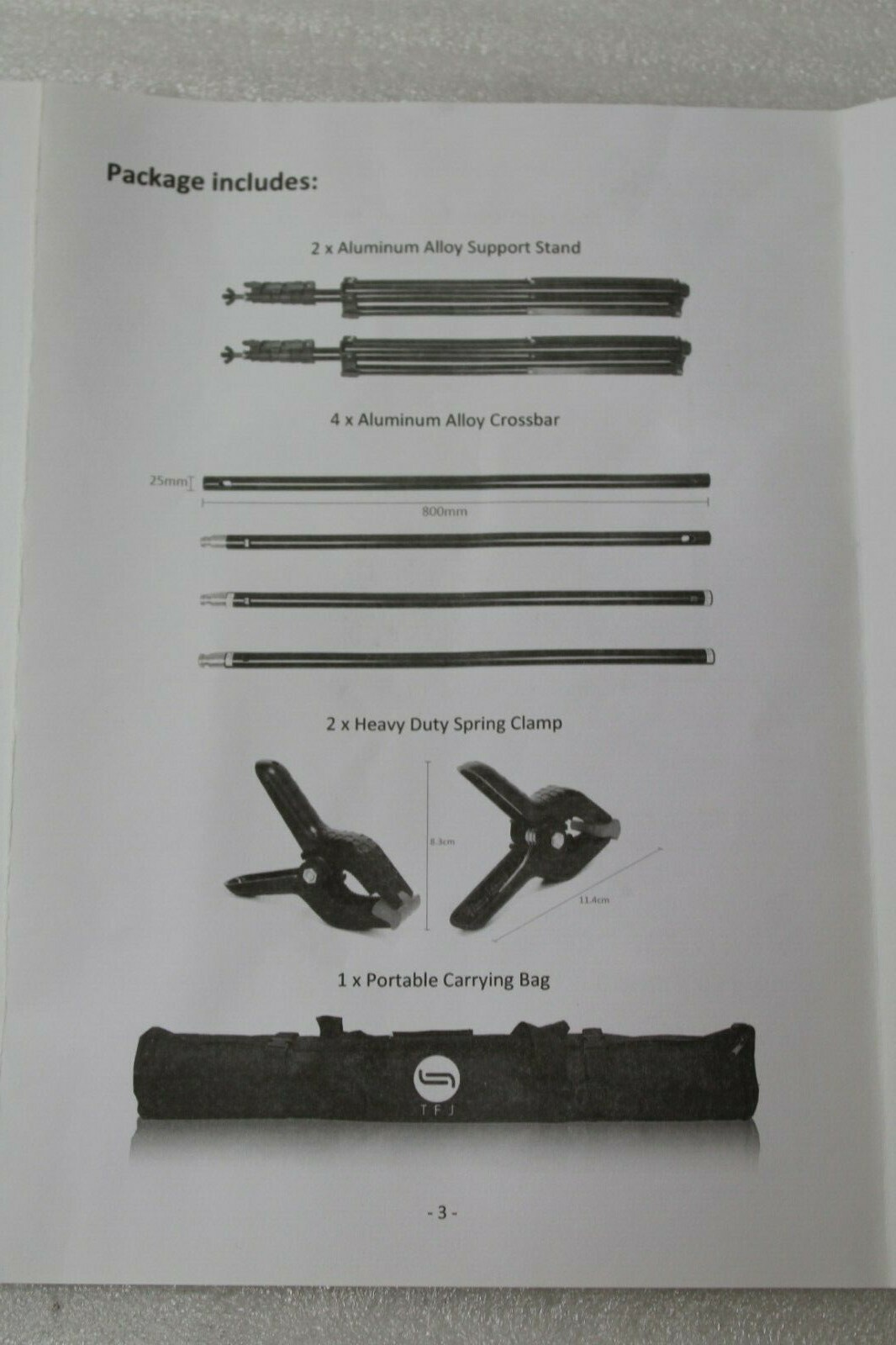 Tfj Studio Photo Backdrop Support Kit Pt Bk2630 Fotostudio Gestell
