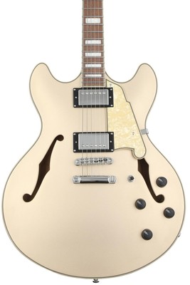 D'Angelico Premier DC XT Semi-hollowbody Electric Guitar - Satin Desert Gold,
