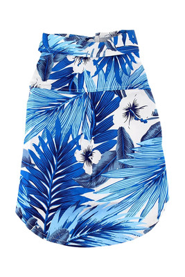 Midlee Blue Hawaiian Dog Shirt