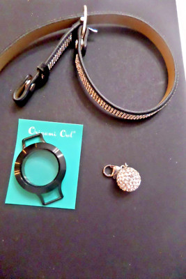 Authentic Origami Owl BLACK CRYSTAL DOUBLE WRAP BRACELET/LOCKET/CRYSTAL DANGLE