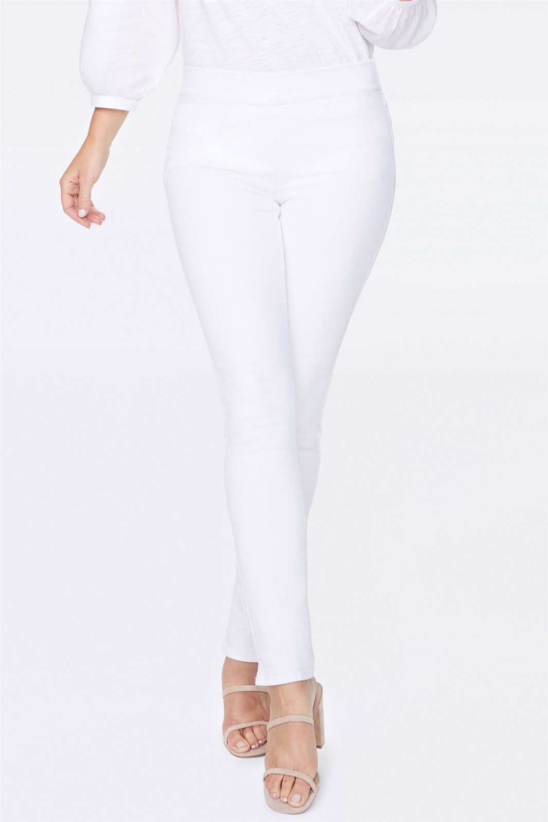 NYDJ 188863 Womens Skinny Ankle Pull-On Jeans Solid Optic White Size 16