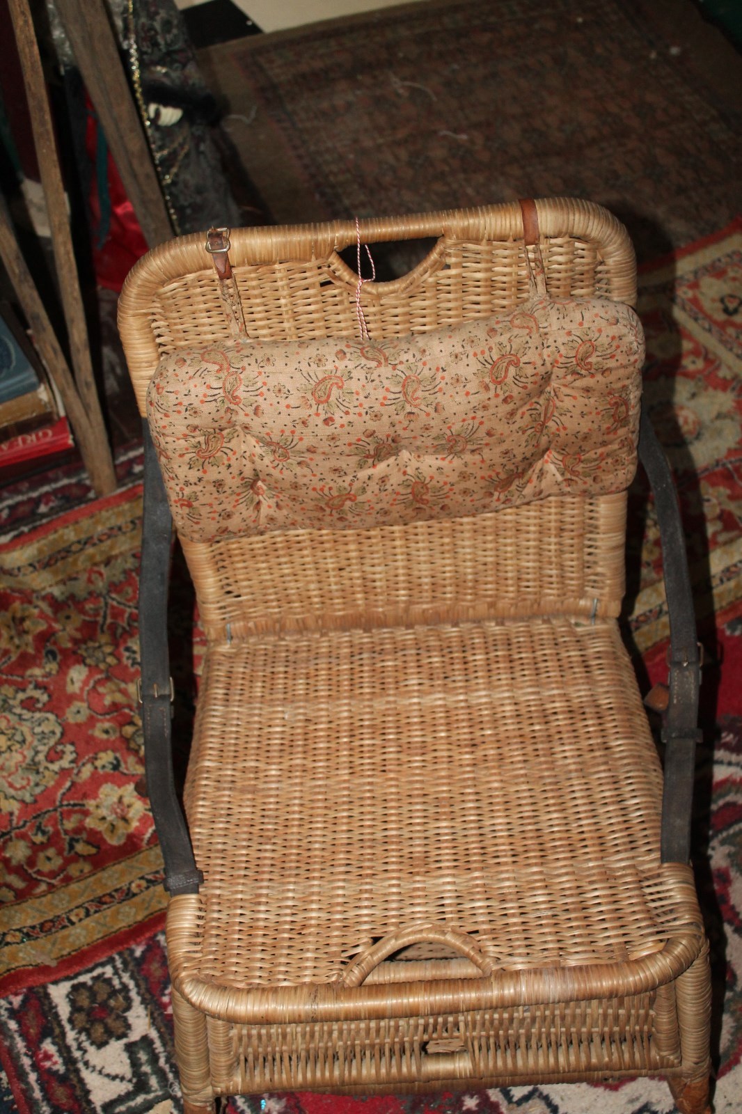 Antique Wicker Rattan Canoe Seats Chairs Adirondack With Cushions (2 of 2)