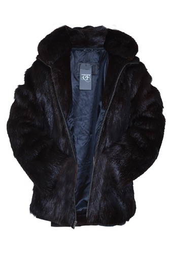 Pre-owned Handmade Man's Real Nutria Fur Vest Detachable Sleeves Hood All Sizes In Brown