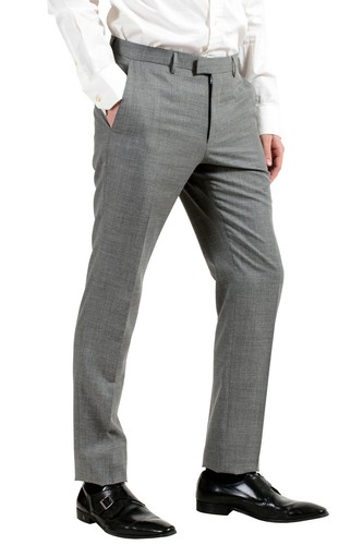 Pre-owned Hugo Boss "t-harvers4/glover3" Men's Silk Wool Gray Slim Two Button Suit