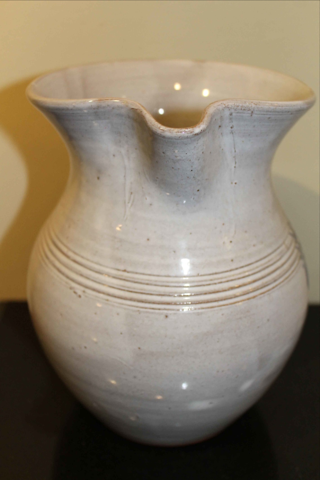M.L. Owens North Carolina Pottery Gray Pitcher, Dated 1991