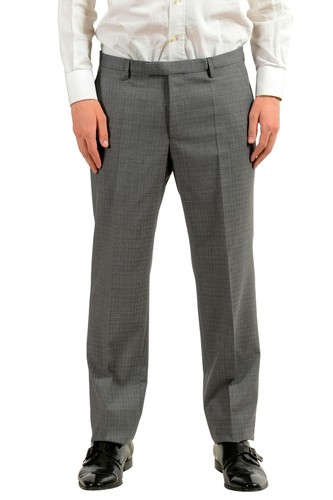 Pre-owned Hugo Boss "johnston3/lenon1" Men's 100% Wool Gray Two Button Suit