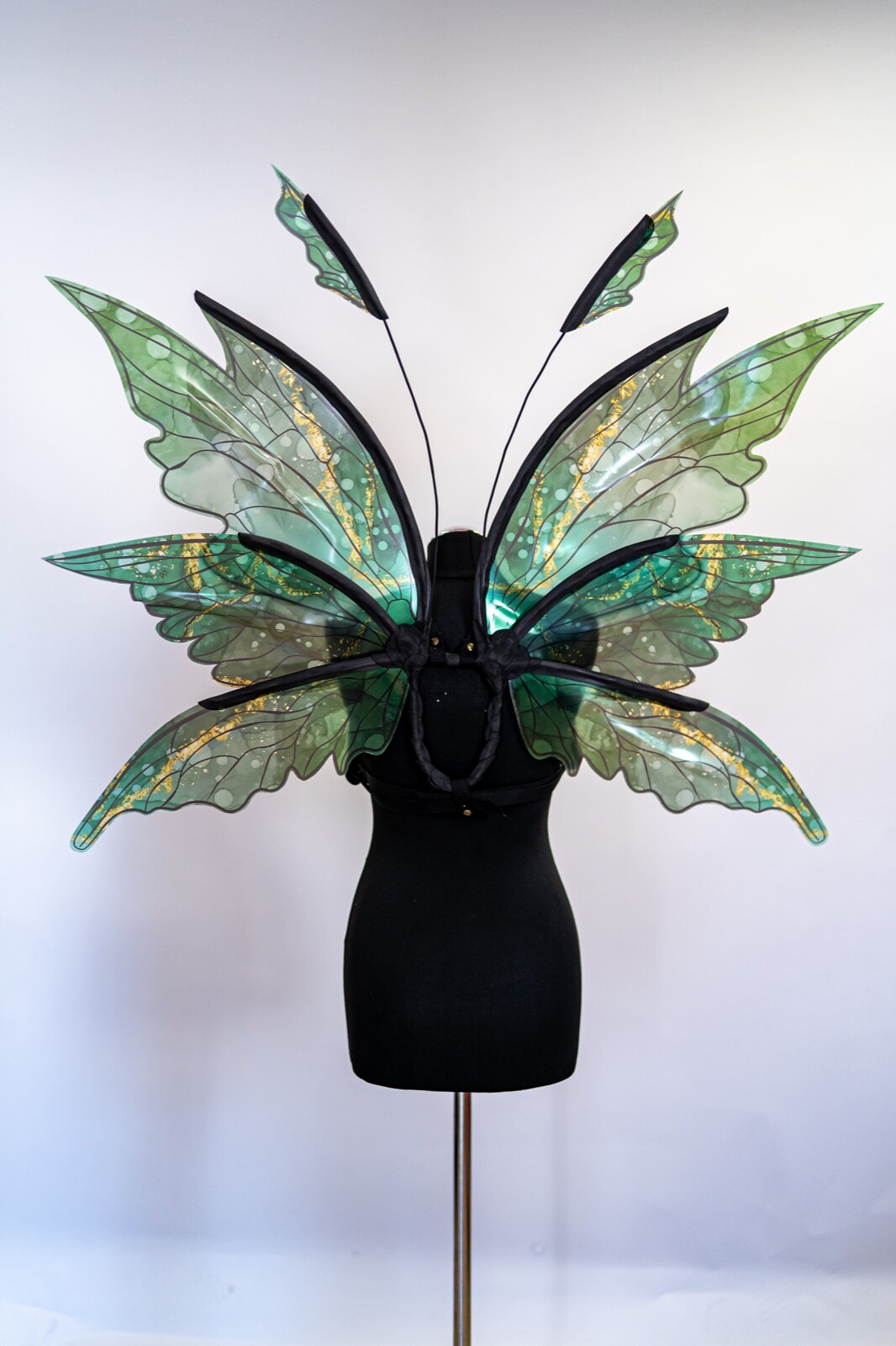 Green Fairy Wings Costume For Adult Butterfly Elf  Cosplay Iridescent Halloween