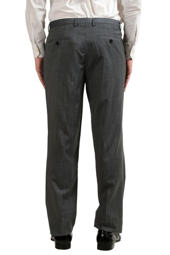 Pre-owned Hugo Boss "the James4/sharp6" Men's 100% Wool Two Button Suit Us 40l It 50 In Gray