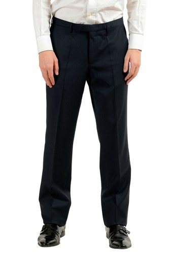 Pre-owned Hugo Boss "the James4/sharp6" Men's 100% Wool Blue Two Button Suit Us 40l It 50l