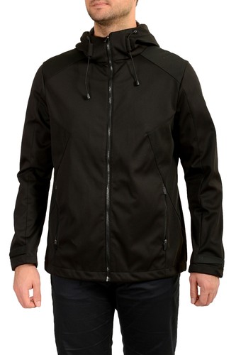 Scuderia Ferrari Men's Black Full Zip Hooded Windbreaker