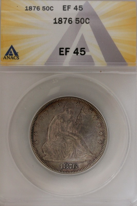 1876  .50   ANACS   EF 45