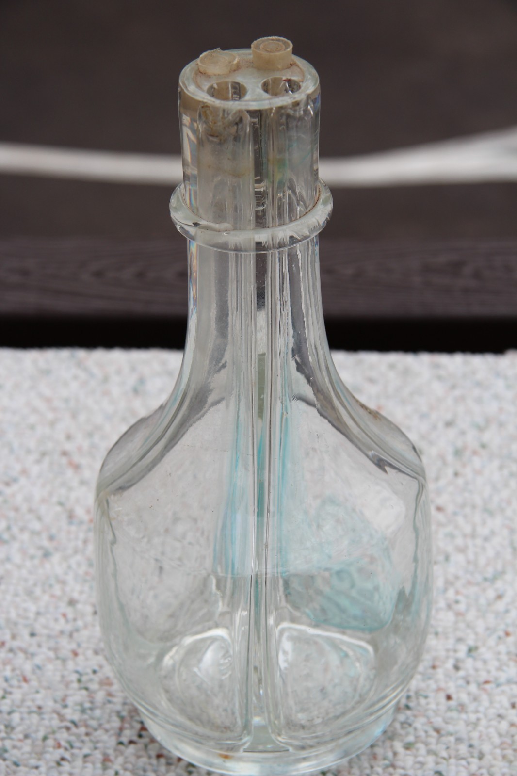 Vintage Glass Decanter w/ 4 sections, collectible, France, Vase, liquors,