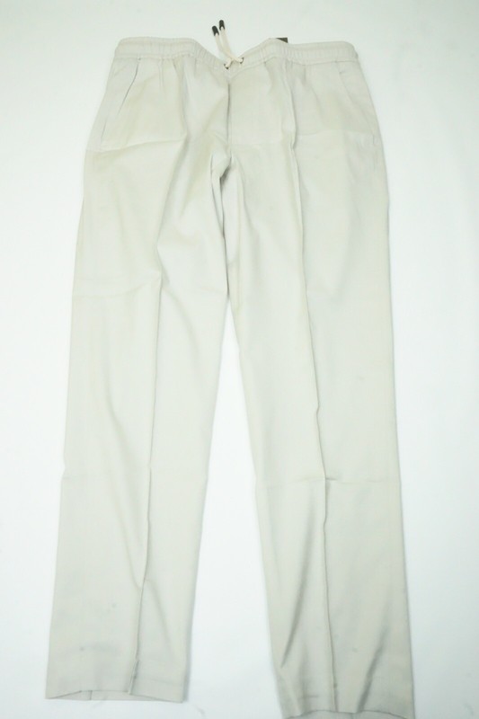 ISAIA ISAIA ICON ICO WOOL BLEND BEIGE DRAWSTRING MENS PANTS SZ 56R BRAND