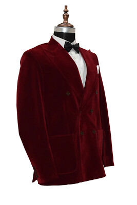 HANDMADE HERREN MAROON RAUCHEN JACKEN DESIGNER ELEGANT LUXUS PARTY KLEIDUNG BLAZER MANTEL
