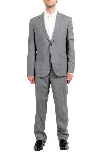 Pre-owned Hugo Boss "johnstons4/lenon1" Men's 100% Wool Plaid Two Button Suit In Multicolor