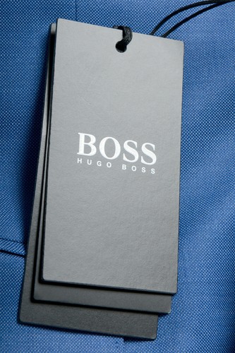 Pre-owned Hugo Boss Men's "johnstons5/lenon1" Regular Fit 100% Wool Blue Two Button Suit