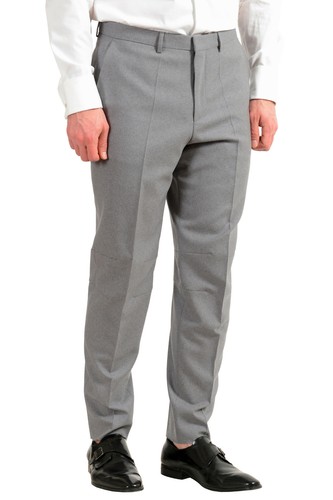 Pre-owned Hugo Boss Men's "anfred/frido184f1" Extra Slim Fit 100% Wool Two Button Suit In Gray