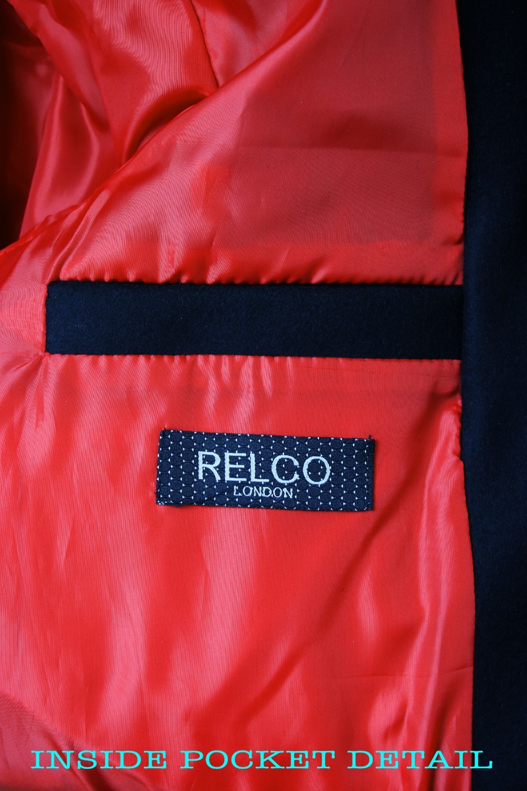 Pre-owned Relco Mens Mod Coat Overcoat With Red Lining 80% Wool Original