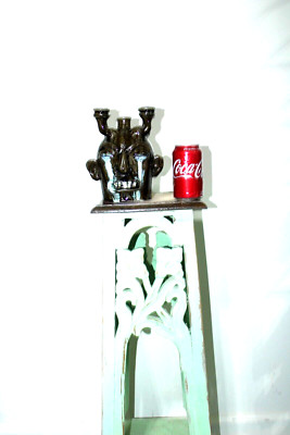 ( RARE ) candle obra ] marvin bailey        face jug folk art size 9'' t x 7'' w