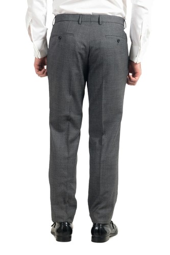Pre-owned Hugo Boss "novan6/ben2" Men's 100% Wool Slim Gray Two Button Suit