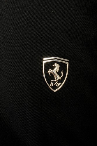 Pre-owned Scuderia Ferrari Men's Black Wool Full Zip Insulated Bomber Jacket Us L It 52