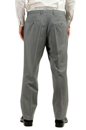 Pre-owned Hugo Boss "thegrand1/central1us" Men's 100% Wool Gray Striped Two Button Suit