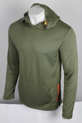 CAT Caterpillar Men's Hoodie Coolmax Lightweight Pullover Marshland Vert 1010020