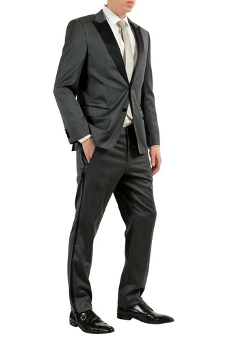 Pre-owned Hugo Boss "hanford/golden" Men's Gray Wool Tuxedo Two Button Suit