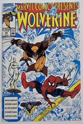 Marvel Comics Presents #50 (WOLVERINE & SPIDER-MAN) Erik Larsen Cover 1990 VF-NM